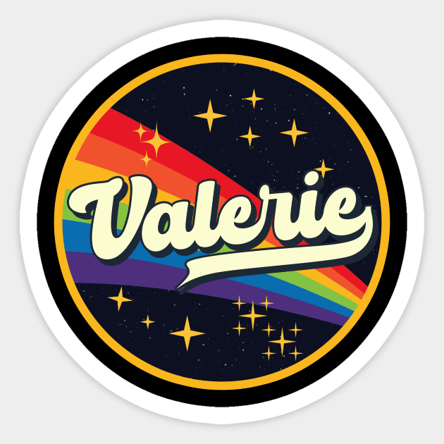 Valerie // Rainbow In Space Vintage Style Sticker by LMW Art